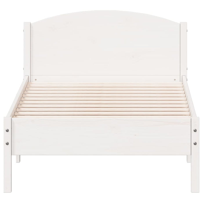 Bed Frame without Mattress White 100x200 cm Solid Wood Pine