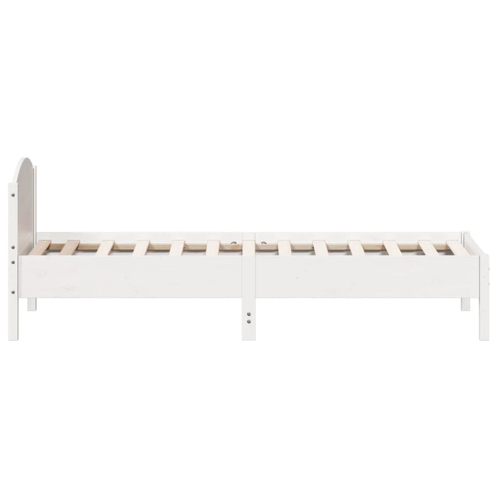 Bed Frame without Mattress White 100x200 cm Solid Wood Pine