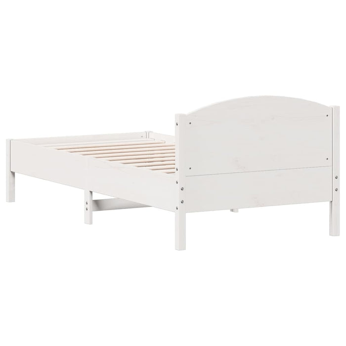 Bed Frame without Mattress White 100x200 cm Solid Wood Pine