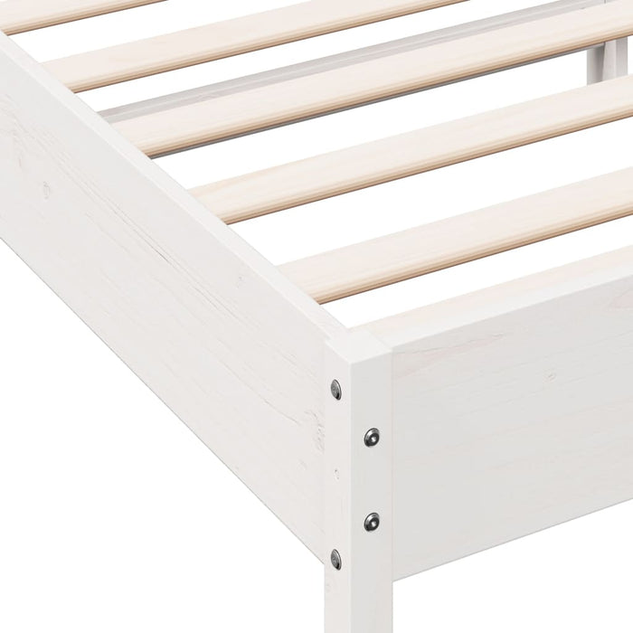 Bed Frame without Mattress White 100x200 cm Solid Wood Pine