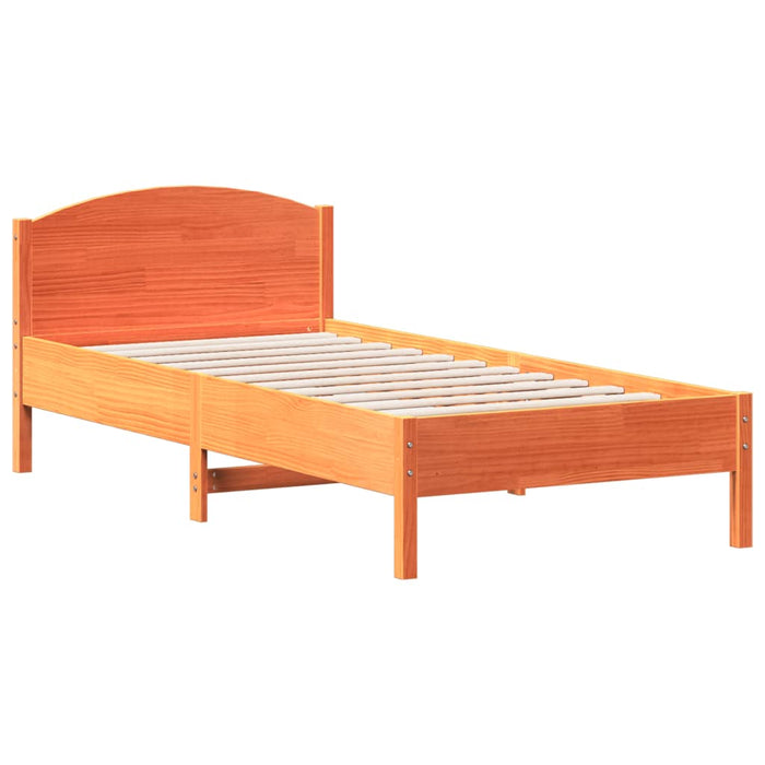 Bed Frame without Mattress Wax Brown 90x200 cm Solid Wood Pine