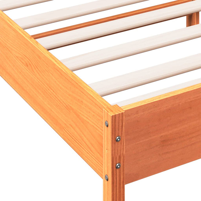 Bed Frame without Mattress Wax Brown 90x200 cm Solid Wood Pine