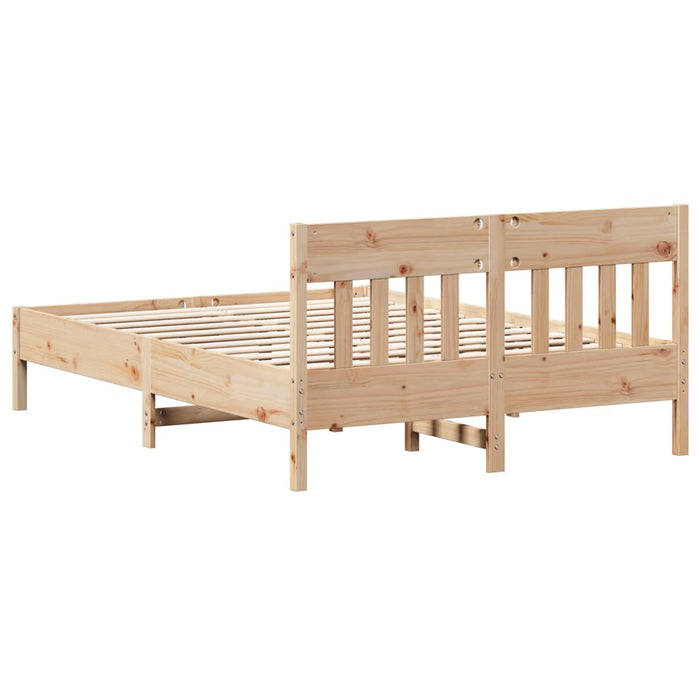 Bed Frame without Mattress 150x200 cm King Size Solid Wood Pine