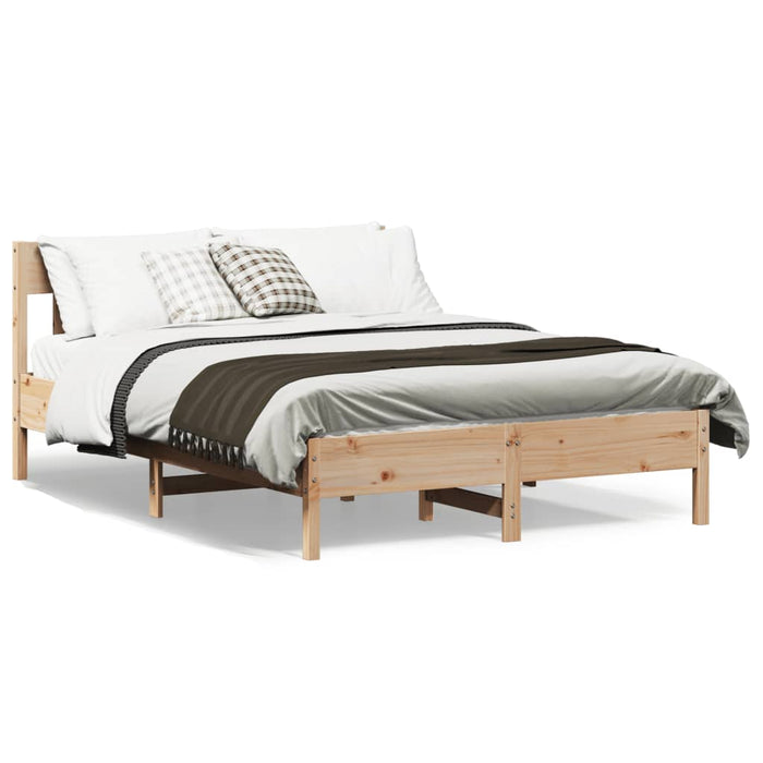 Bed Frame without Mattress 150x200 cm King Size Solid Wood Pine