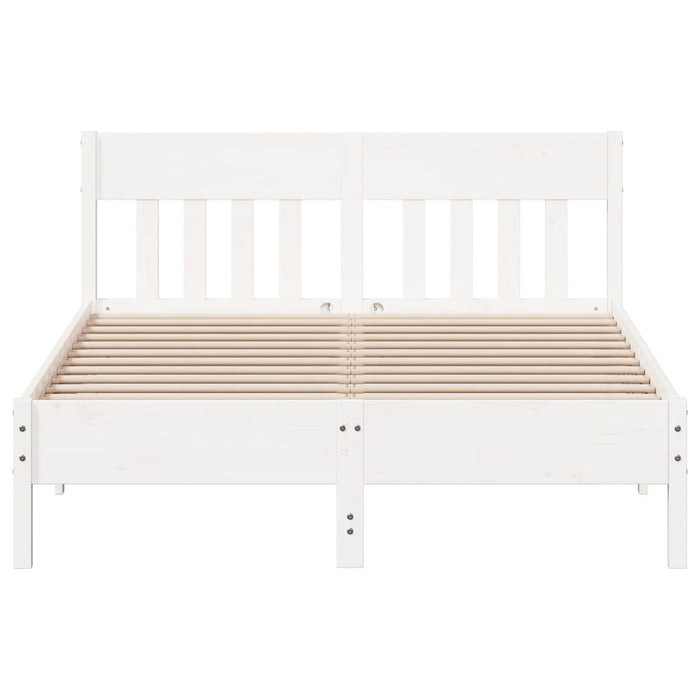 Bed Frame without Mattress White 120x190 cm Small Double Solid Wood Pine