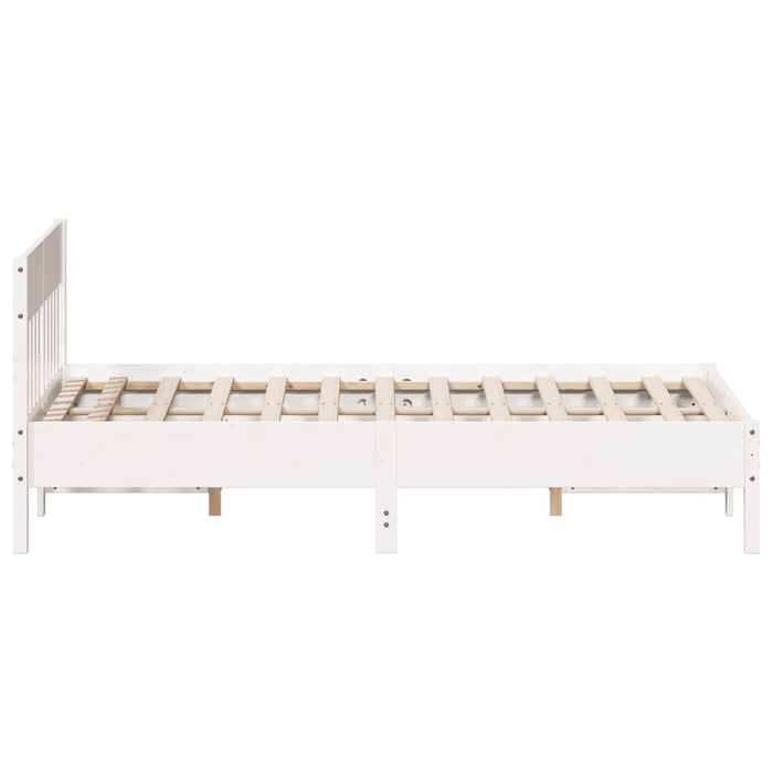 Bed Frame without Mattress White 120x190 cm Small Double Solid Wood Pine