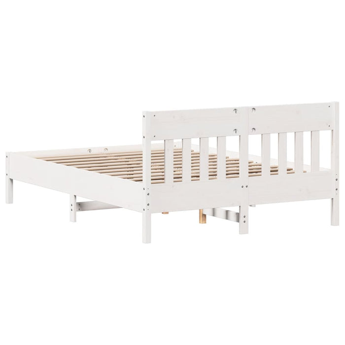 Bed Frame without Mattress White 120x190 cm Small Double Solid Wood Pine