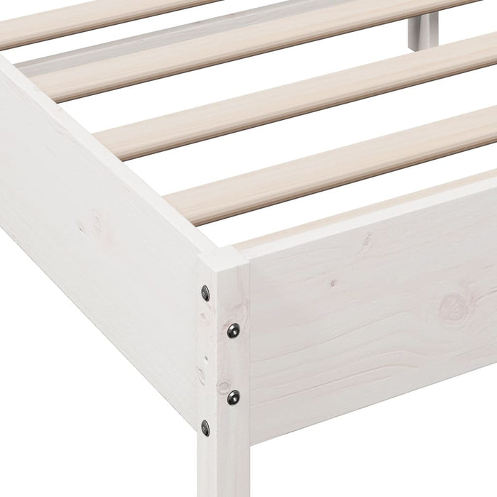 Bed Frame without Mattress White 120x190 cm Small Double Solid Wood Pine