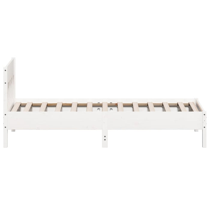 Bed Frame without Mattress White 75x190 cm Small Single Solid Wood Pine