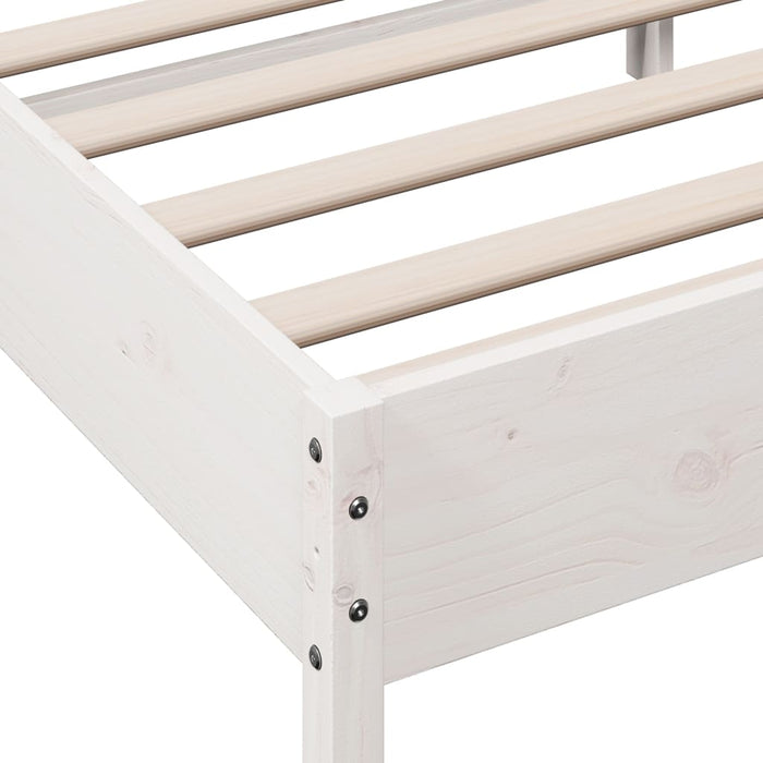 Bed Frame without Mattress White 75x190 cm Small Single Solid Wood Pine