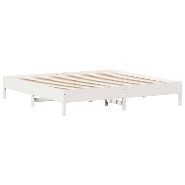 Bed Frame without Mattress White 180x200 cm Super King Solid Wood Pine