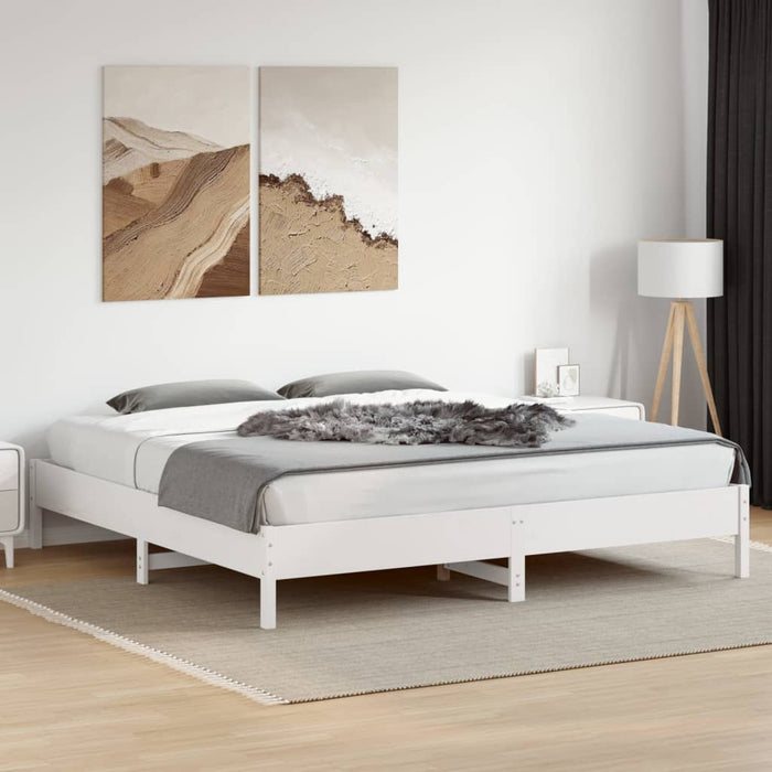 Bed Frame without Mattress White 180x200 cm Super King Solid Wood Pine