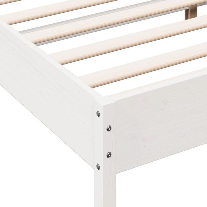 Bed Frame without Mattress White 180x200 cm Super King Solid Wood Pine