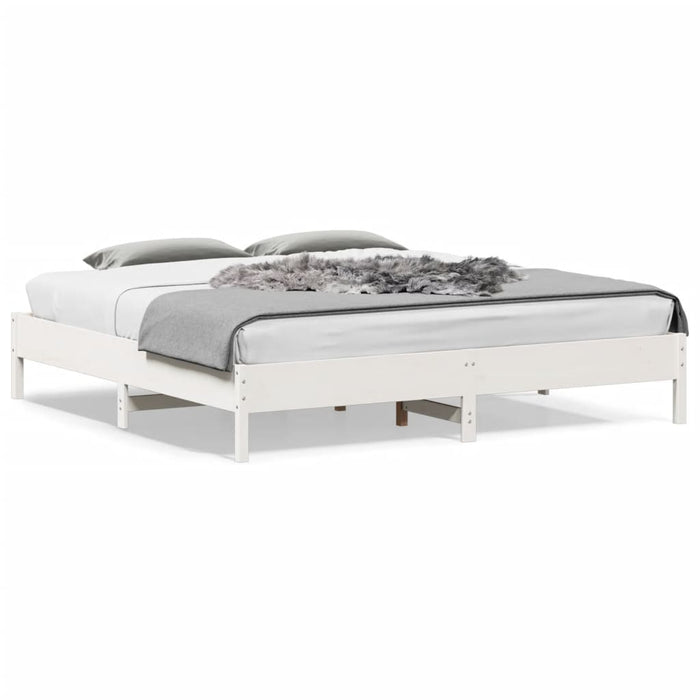 Bed Frame without Mattress White 180x200 cm Super King Solid Wood Pine