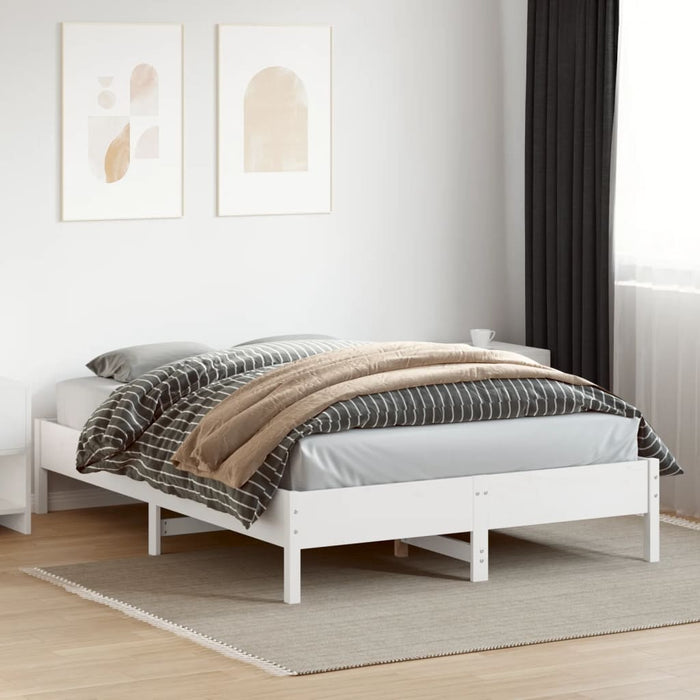 Bed Frame without Mattress White 160x200 cm Solid Wood Pine