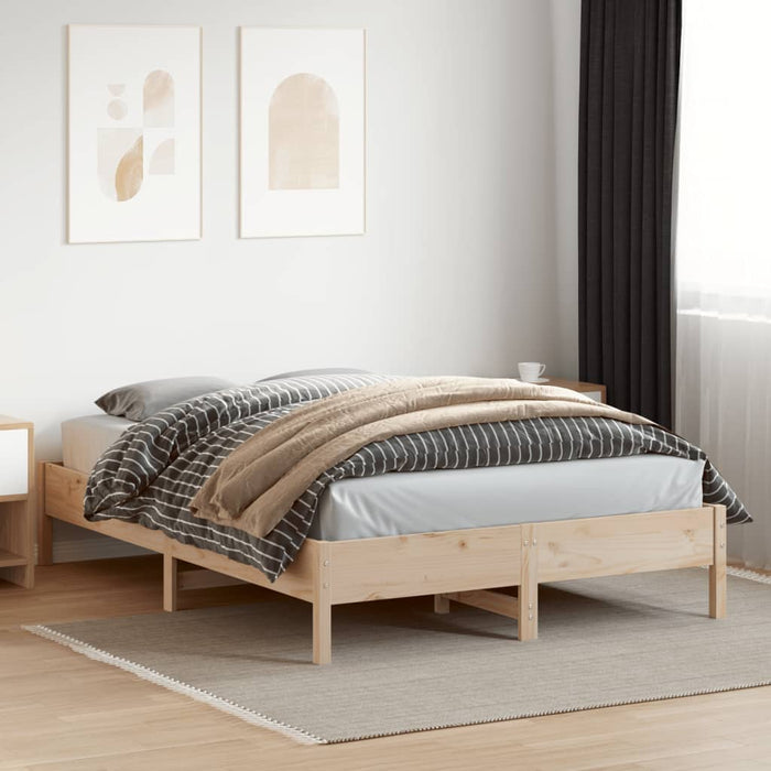 Bed Frame without Mattress 150x200 cm King Size Solid Wood Pine