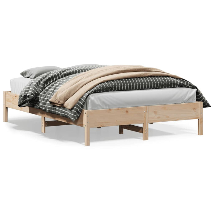 Bed Frame without Mattress 150x200 cm King Size Solid Wood Pine