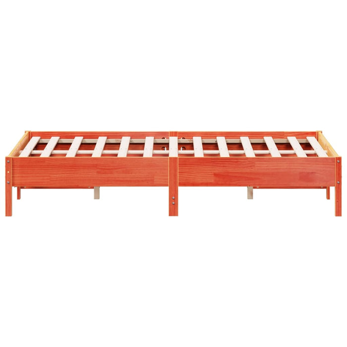 Bed Frame without Mattress Wax Brown 140x200 cm Solid Wood Pine