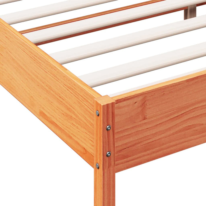 Bed Frame without Mattress Wax Brown 140x200 cm Solid Wood Pine