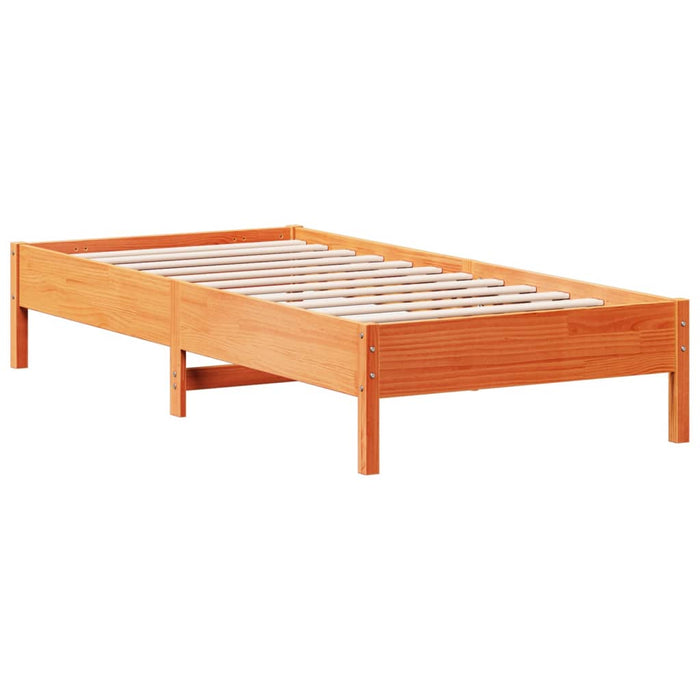 Bed Frame without Mattress Wax Brown 100x200 cm Solid Wood Pine