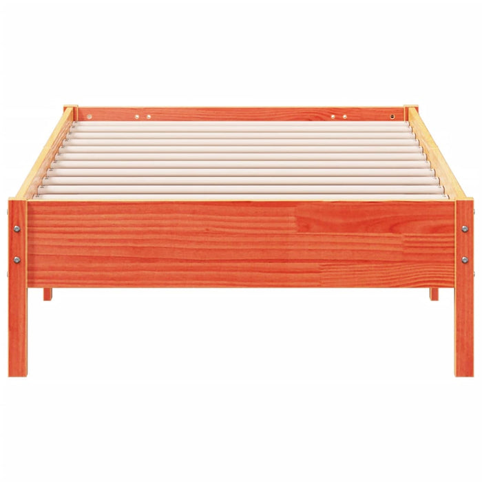 Bed Frame without Mattress Wax Brown 100x200 cm Solid Wood Pine