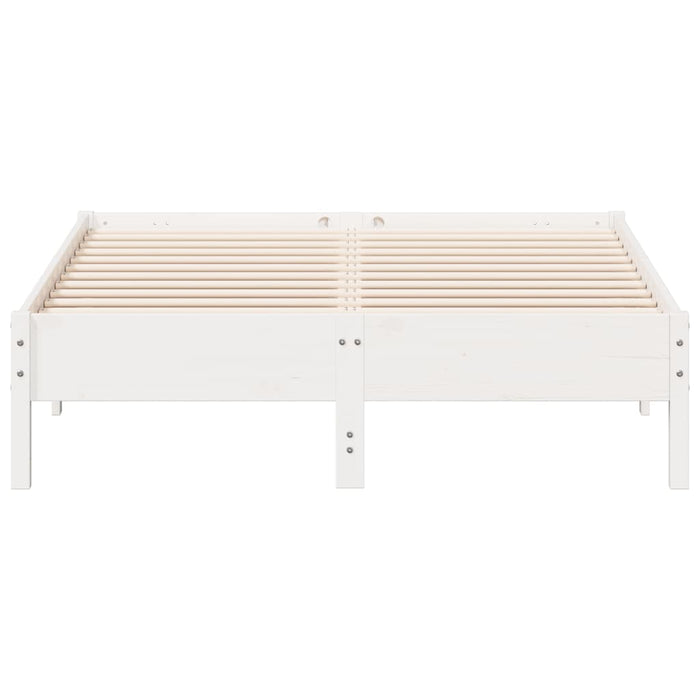 Bed Frame without Mattress White 140x190 cm Solid Wood Pine