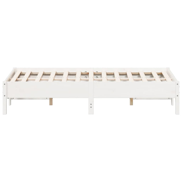 Bed Frame without Mattress White 140x190 cm Solid Wood Pine