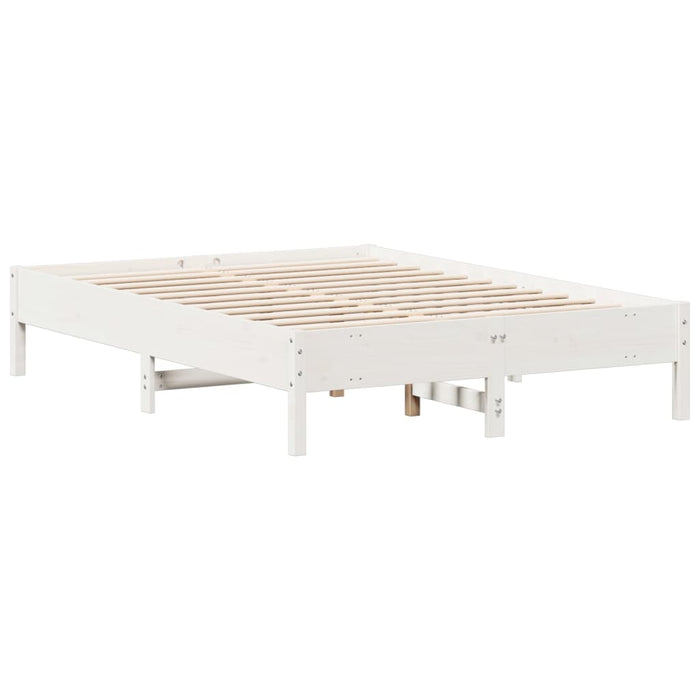 Bed Frame without Mattress White 140x190 cm Solid Wood Pine