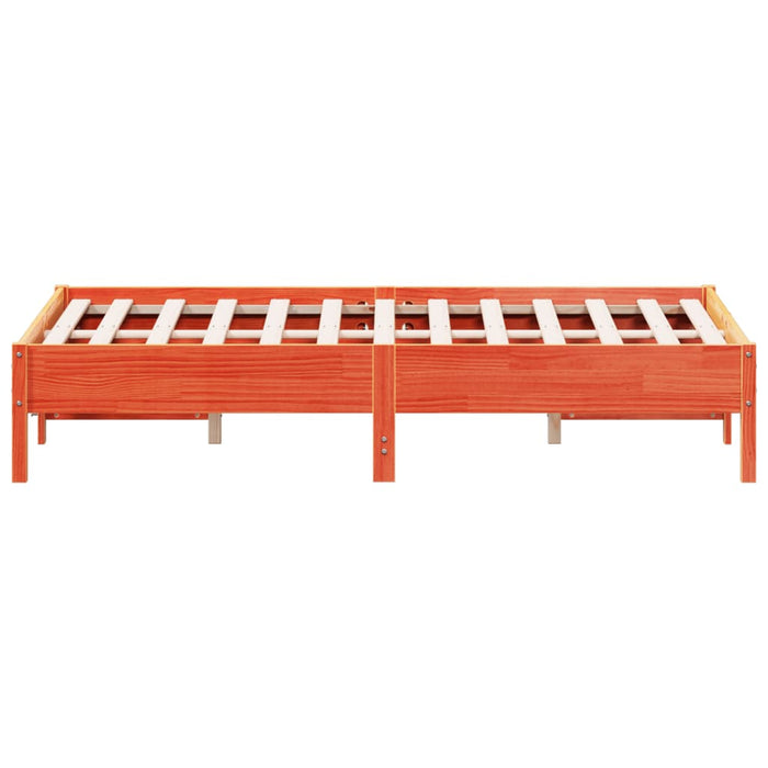 Bed Frame without Mattress Wax Brown 140x190 cm Solid Wood Pine