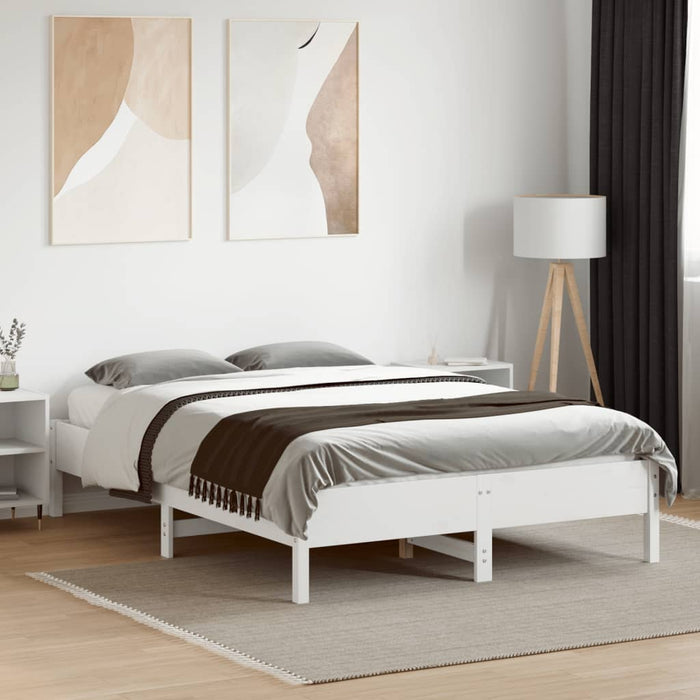 Bed Frame without Mattress White 120x190 cm Small Double Solid Wood Pine