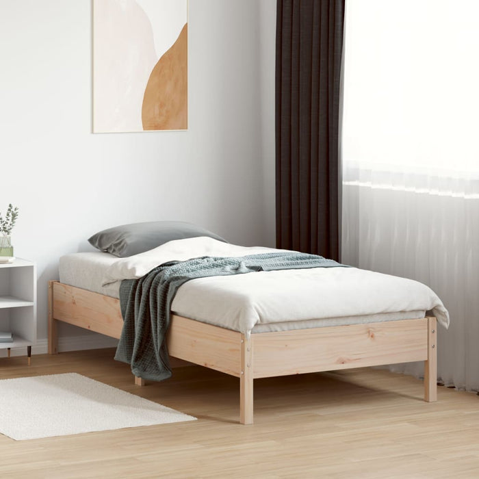 Bed Frame without Mattress 75x190 cm Small Single Solid Wood Pine