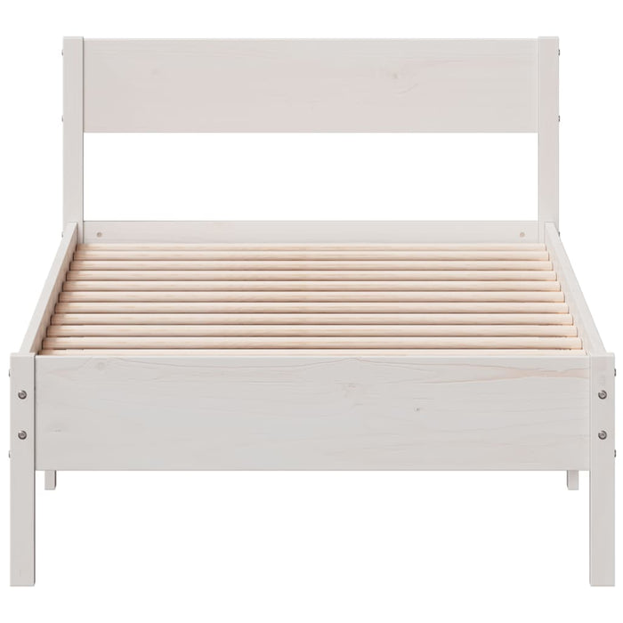 Bed Frame without Mattress White 100x200 cm Solid Wood Pine