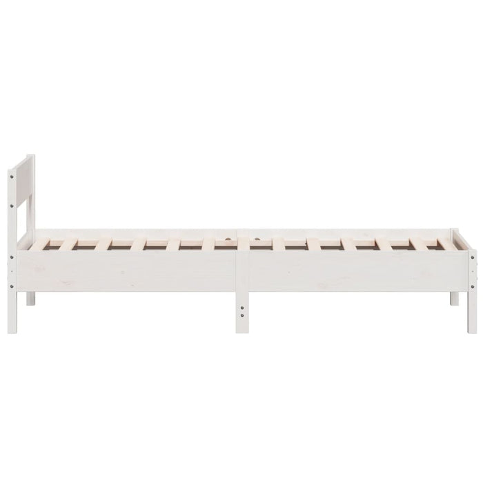 Bed Frame without Mattress White 100x200 cm Solid Wood Pine