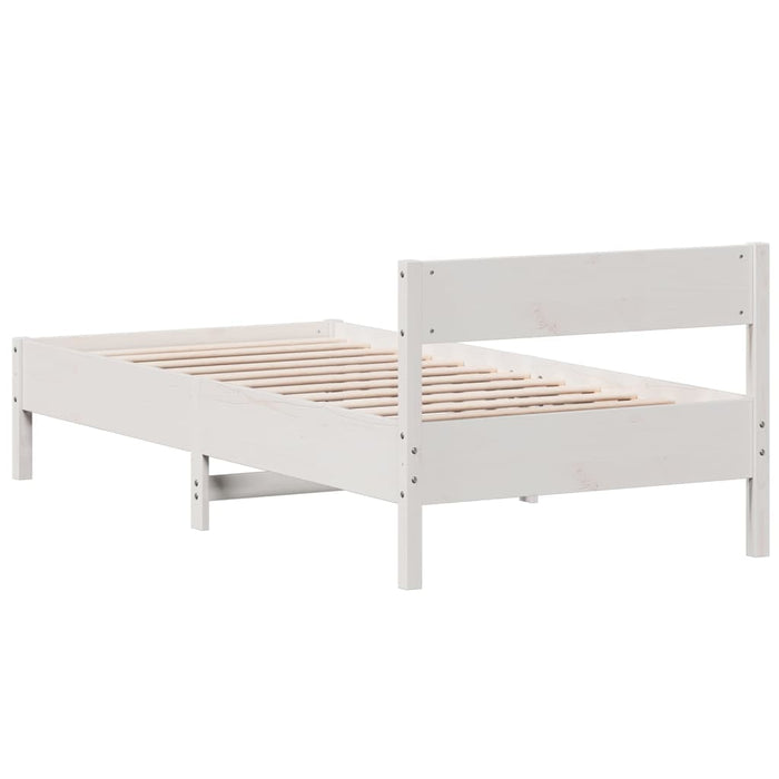 Bed Frame without Mattress White 100x200 cm Solid Wood Pine