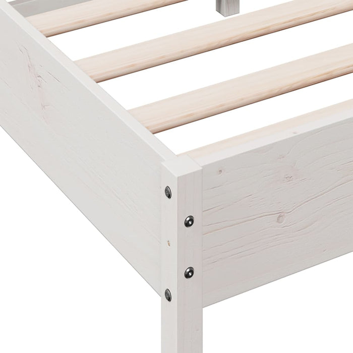 Bed Frame without Mattress White 100x200 cm Solid Wood Pine