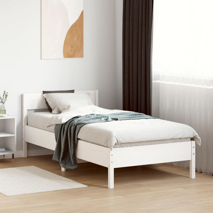 Bed Frame without Mattress White 100x200 cm Solid Wood Pine