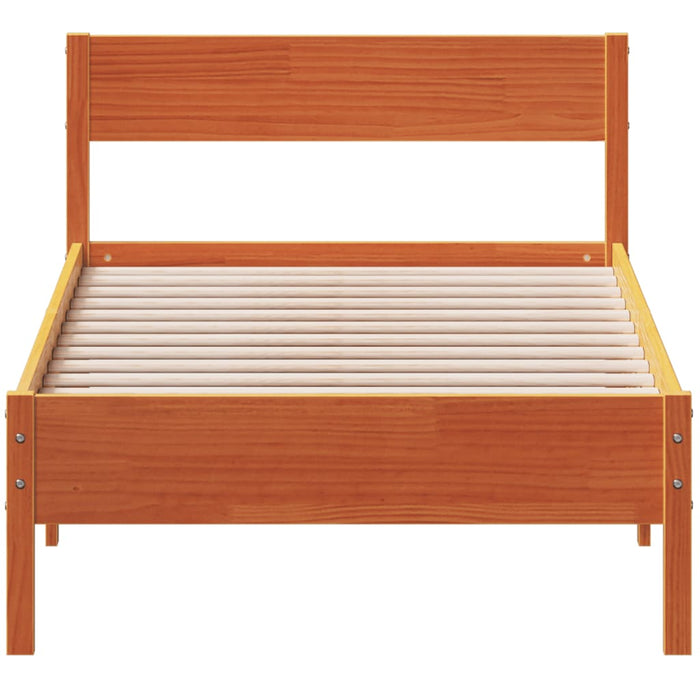 Bed Frame without Mattress Wax Brown 100x200 cm Solid Wood Pine