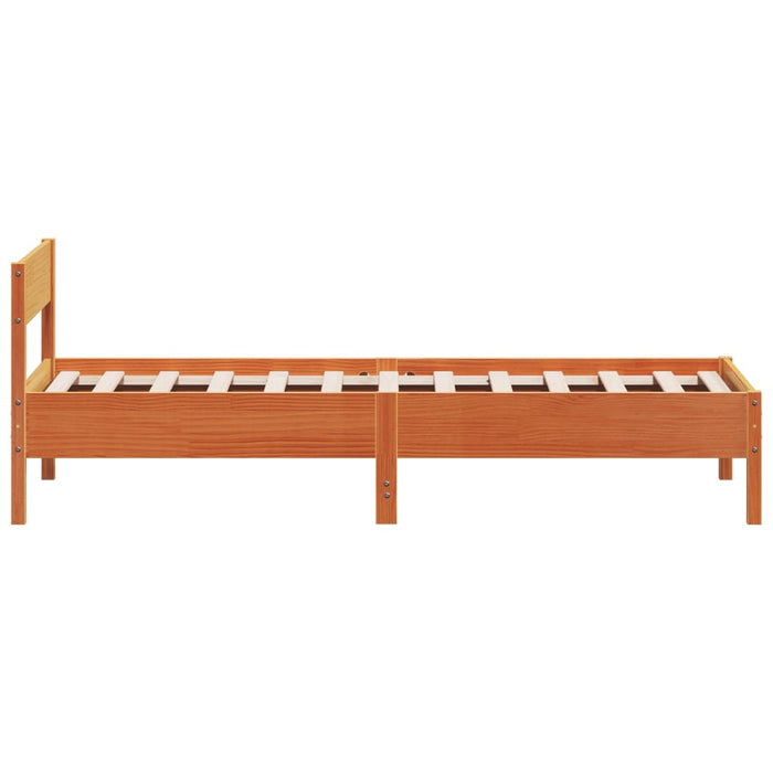 Bed Frame without Mattress Wax Brown 100x200 cm Solid Wood Pine