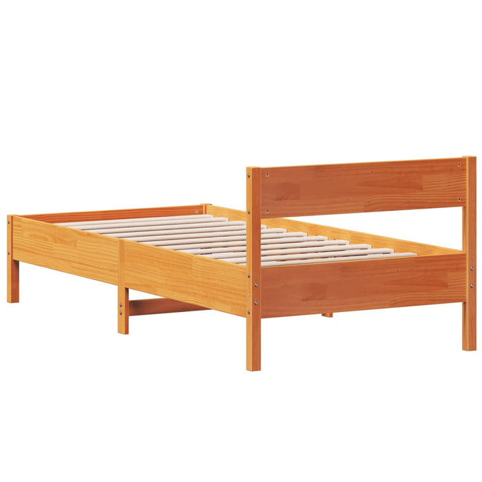 Bed Frame without Mattress Wax Brown 100x200 cm Solid Wood Pine