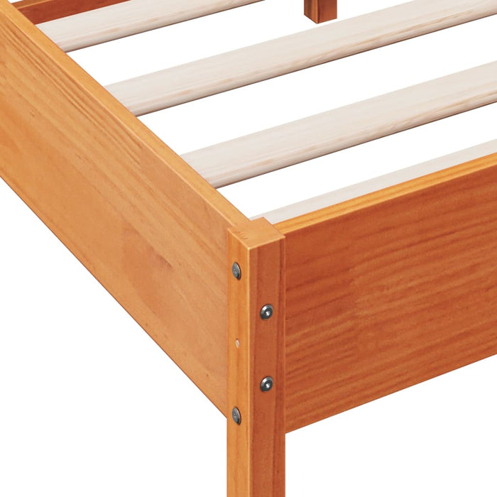 Bed Frame without Mattress Wax Brown 100x200 cm Solid Wood Pine