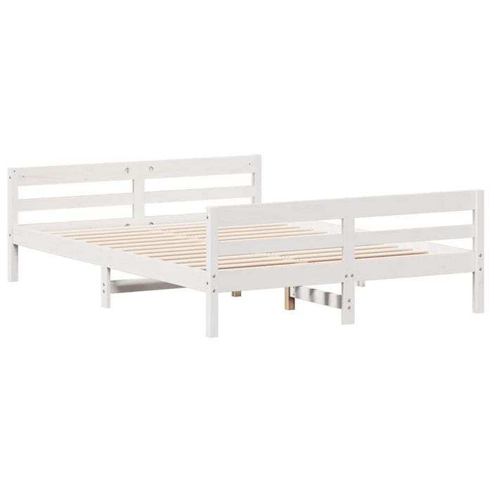 Bed Frame without Mattress White 140x200 cm Solid Wood Pine