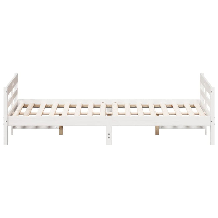 Bed Frame without Mattress White 140x200 cm Solid Wood Pine