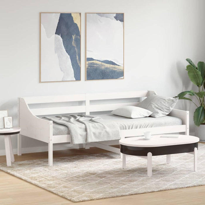 Day Bed without Mattress White 90x200 cm Solid Wood Pine