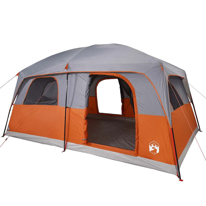 Family Tent Cabin 10-Person Grey and Orange Waterproof