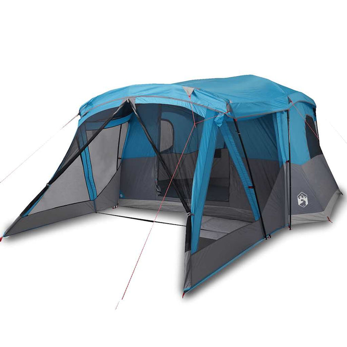 Camping Tent with Porch 4-Person Blue Waterproof