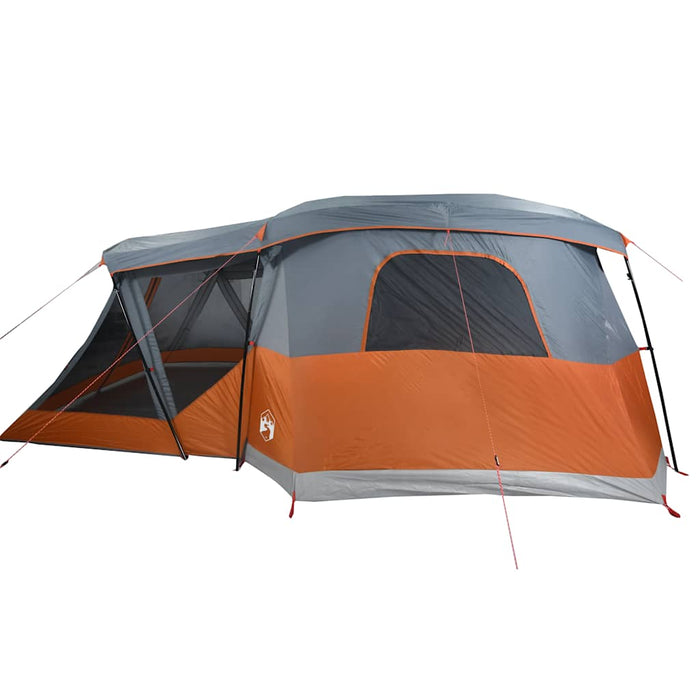 Camping Tent with Porch 4-Person Orange Waterproof