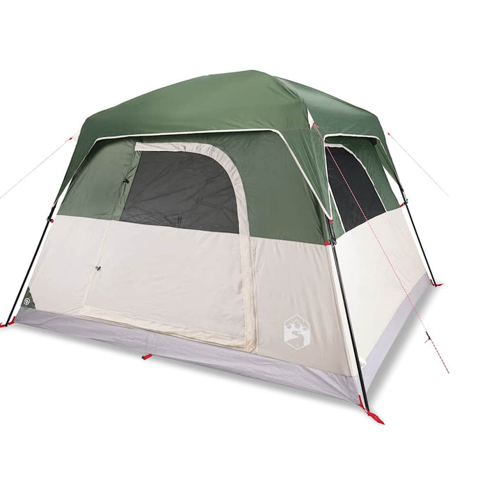 Camping Tent Cabin 4-Person Green Waterproof