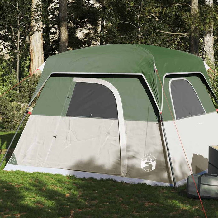 Camping Tent Cabin 4-Person Green Waterproof