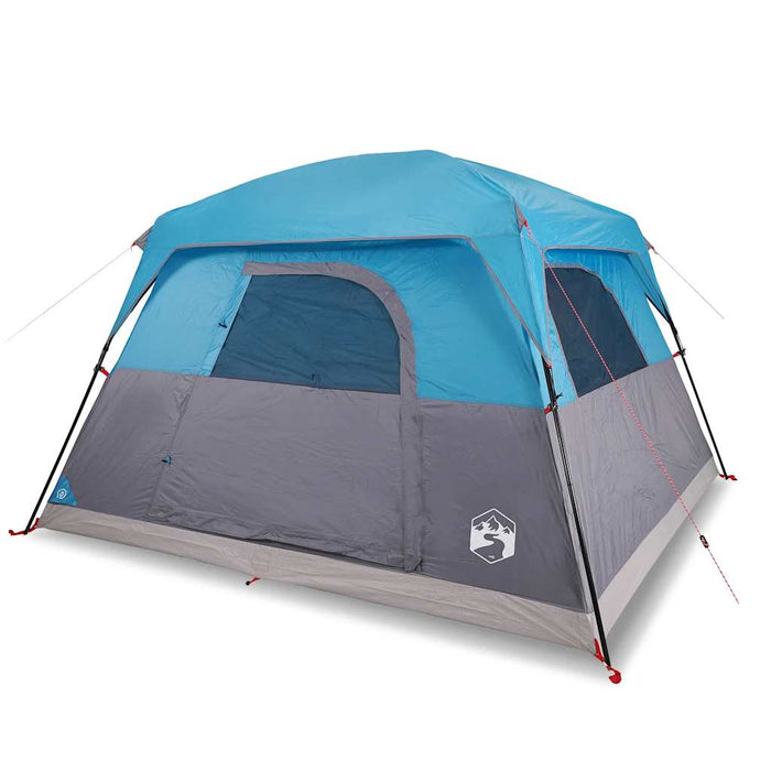 Camping Tent Cabin 4-Person Blue Waterproof