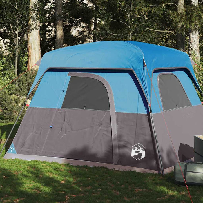 Camping Tent Cabin 4-Person Blue Waterproof